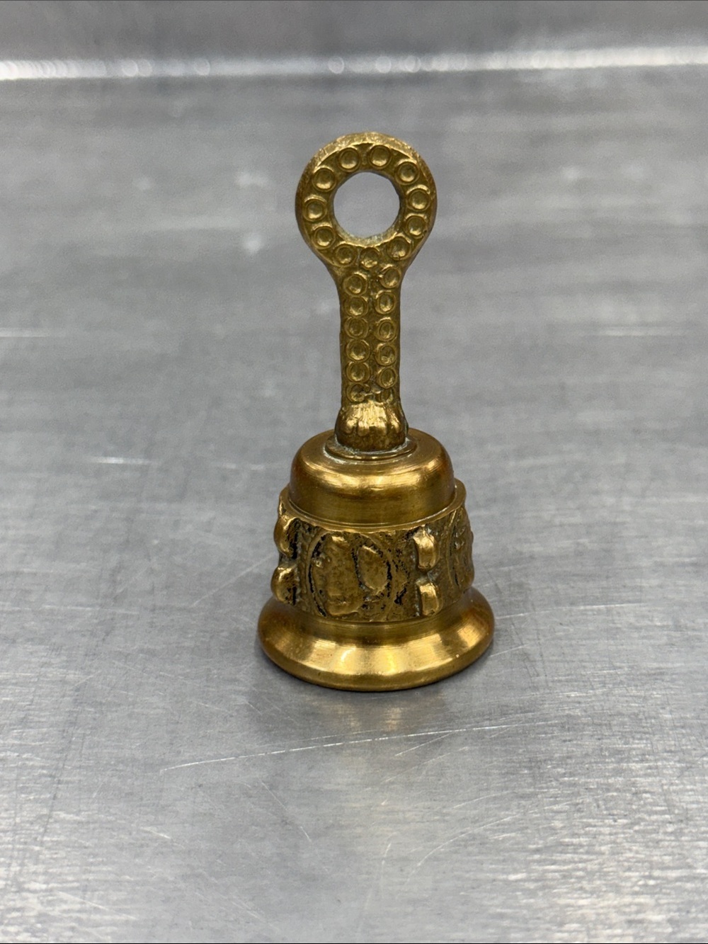 Vintage Decorative Small Brass Bell - Gold Finish